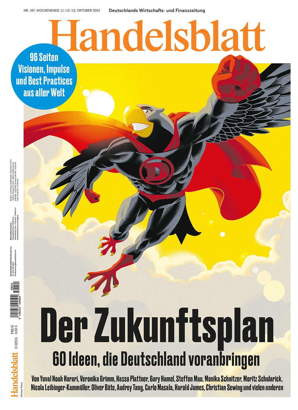 Titelseite der Handelsblatt-Sonderausgabe "Der Zukunfstplan", erschienen am 11. Oktober 2024